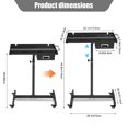 thumbnail image 3 of Kojooin Rolling Work Table, Heavy-Duty Mobile Workbench, 220 LBS Load Capacity, 30" Adjustable Work Table with Wheels, for Garage, Workshop, 3 of 6