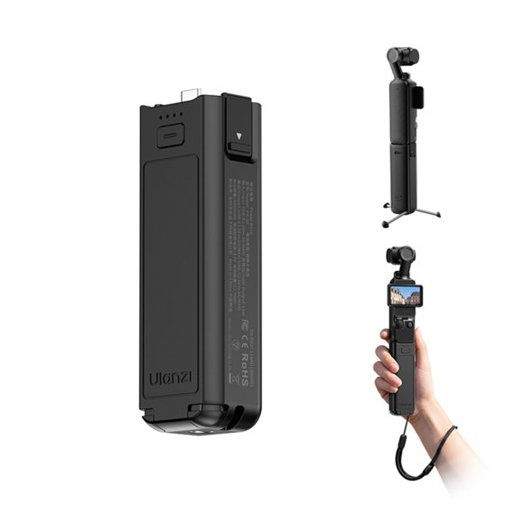 Ulanzi PK-22 4800mAh Power Bank Handle Grip with Built-in Mini Tripod, Compatible with DJI Osmo Pocket 3 and Pocket 4