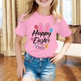 thumbnail image 2 of PMVFHDE Tenue de Pâques Fille T-Shirt Graphique de Pâques / Imprimé Lapin et Oeuf Manches Courtes Col Rond / T-Shirt de Fête en Coton Doux pour Tout-Petit / Tenue Décontractée Printemps Été Rose,12-13 Ans, 2 of 4