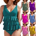 thumbnail image 5 of Dvprdro High Waisted Tummy Control Swimsuits for Women Fashion Ruffle Tankini One-Piece Bathing Suit, 5 of 5