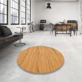 thumbnail image 4 of Ahgly Company Machine Washable Indoor Round Transitional Neon Orange Area Rugs, 3' Round, 4 of 7