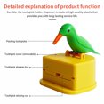 thumbnail image 4 of Toothpick Box Toothpick Storage Case toothpick case toothpick plastic Automatic Dispenser Bird Shape ABS Plastic Holder, Green, Yellow, 4 of 9