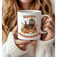 thumbnail image 1 of Happy Thanksgiving Mug - Turkey, Flowers, Pumpkins Coffee Cup - Festive Thanksgi, 1 of 6