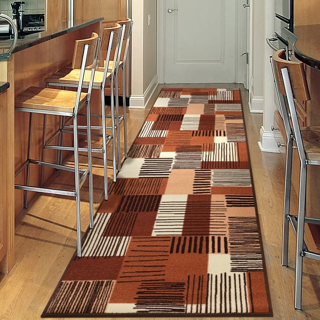 BY COCOON 2'x10' Runner Rug| Carpet Runner Kitchen Rug Washable Rug Runners Rugs for Hallway Non Slip (57 Cm x 305 Cm Brown Rug)