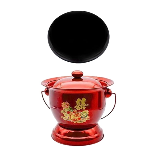 MERIGLARE Pot de Chambre Chevet Commode Seau Polyvalent pour Maison Chambre Femme Homme Rouge