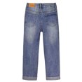 thumbnail image 2 of KIDSCOOL SPACE Kids Ripped Elastic Band Inside Rolled Up Raw Edge Leg Slim Jeans,Blue,6-7 Years, 2 of 7