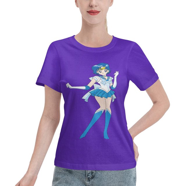 Women's Basic Short Sleeve T-Shirt Sailor Moon Mizuno Ami