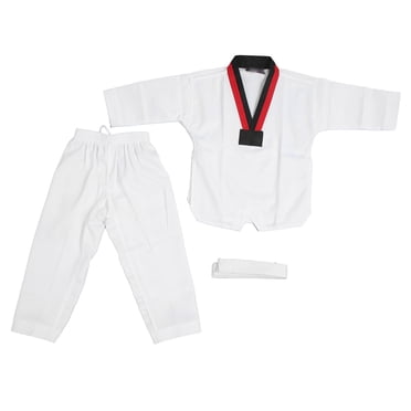 Uniforme de Taekwondo pour Enfants, Uniforme d'Entraînement de Taekwondo Confortable et Durable, Respirant et Doux, Uniforme de Karaté de Sport pour Enfants, Dobok de Taekwondo pour Enfants avec Ceinture pour l'Entraînement d'Arts Martiaux pour Garçons