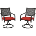 thumbnail image 1 of Outsunny Chaises Pivotantes de Patio avec Coussin, Fauteuil Berçant Pivotant d'Extérieur, Rouge, 1 of 10