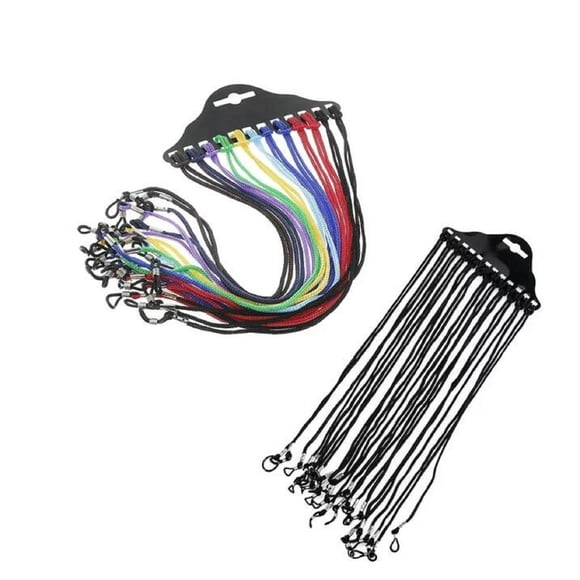 WHEANG Décoration Intérieure 24 Pcs Supports de Sangle Sangles de Lunettes Antidérapantes Retenues de Lunettes Chaîne de Lunettes Collier 24.4 Taille Unique Noir