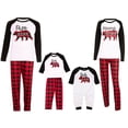 thumbnail image 1 of Matching Family Christmas Pajamas Set  Raglan Bear Printe Top Plaid Pants Set Sleepwear, 1 of 4