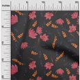 thumbnail image 1 of oneOone Polyester Lycra Dark Gray Fabric Leaves & Flower Craft Projects Decor Fabric Printed By The Yard 56 Inch Wide, 1 of 4