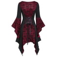 thumbnail image 2 of DYMADE Halloween Women Skull Button Gothic Irregular Top Cosplay Party Wear, 2 of 3