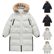 JGJNFE Winter Coats for Men,Mens Winter Coats,Men's Mid-Length Parka with Insulated Hood Full Zipper and Long Sleeve Winter Coat Provides Complete Coverage and Superior Warmth