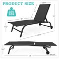 thumbnail image 2 of Yoleny Chaise Longue de Patio de 26 Pouces de Large avec Roues, Ensemble de 2 Chaises Longues de Piscine avec Dossier Réglable, Chaises Longues d'Extérieur en Textilène Imperméable pour Patio, Bord de Piscine, Terrasse, Noir, 2 of 6