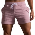 thumbnail image 1 of Mens Shorts Mens Stripe Printed Casual Drawstring Pockets Elastic Sports Shorts, 1 of 9