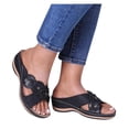thumbnail image 4 of DPTALR Sandales Compensées Décontractées à Fleurs pour Femmes Dames Chaussures Pantoufles d'Extérieur, 4 of 5