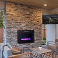 thumbnail image 3 of 30" Electric Fireplace Insert, 750W/1500W LED Fireplace w/Remote Control, 8H Timer & 12 Flame Colors, Wall Mounted Fireplace, Fireplace Heater, Recessed Electric Fireplace for Home RV, 3 of 10
