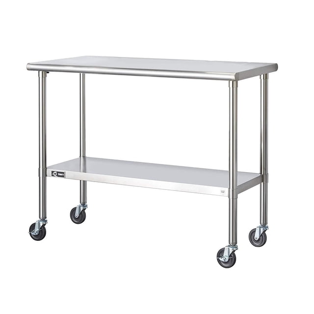 TRINITY EcoStorage™ Nsf Stainless Steel Prep Table with Wheels