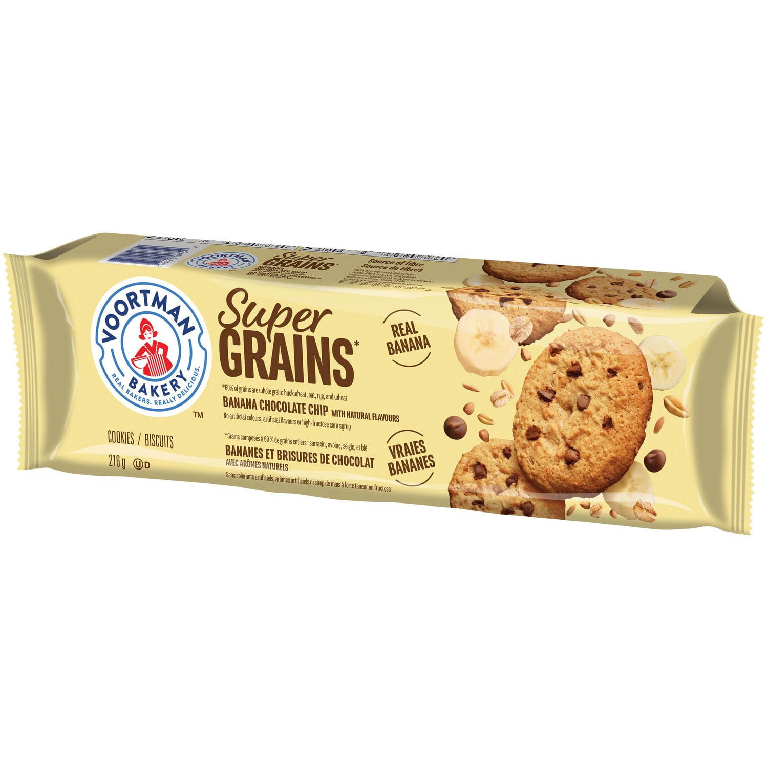 Biscuits aux supergrains, aux bananes et aux brisures de chocolat de VOORTMAN