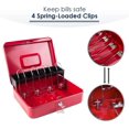 thumbnail image 3 of Locking Cash Box with Lock Money Box with Cash Tray Lock Box with Key Money Saving Organizer .Lx .Wx .H es XL Large, 3 of 7