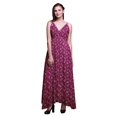 thumbnail image 1 of Bimba Robe Longue à Imprimé Floral pour Femmes, Bretelles Spaghetti, Col en V, Maxi, Tenue de Plage - Grand, 1 of 5
