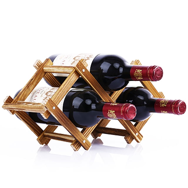 Porte-vin Pliable en Bois Créatif Support de Rangement pour Vin pour la Maison