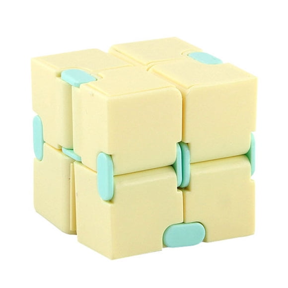 tredstone Magic Cube Toy Sensory Anxiety Relief Toy Plastic Portable Pocket Cube for Children Adults, Yellow
