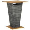 thumbnail image 1 of vidaXL Bar Table Grey 80x80x110 cm Poly Rattan and Solid Acacia Wood, 1 of 5