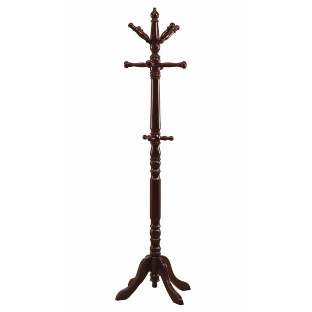 Monarch Specialties Coat Rack, Hall Tree, Free Standing, 11 Hooks, Entryway, 73"h, Bedroom, Wood, Brown, Transitional