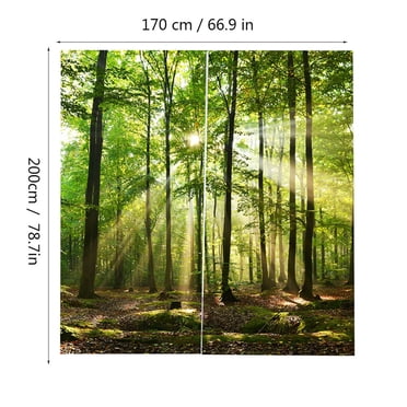 Dekaim Rideau de fenêtre Paysage forêt Soleil Motif Impression Rideau pour Balcon Chambre fenêtre(170*200cm)