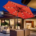 thumbnail image 3 of Patiojoy 9FT Patio UV Protection Tilt Solar Powered Umbrella with LED Lights Orange No Base, 3 of 8