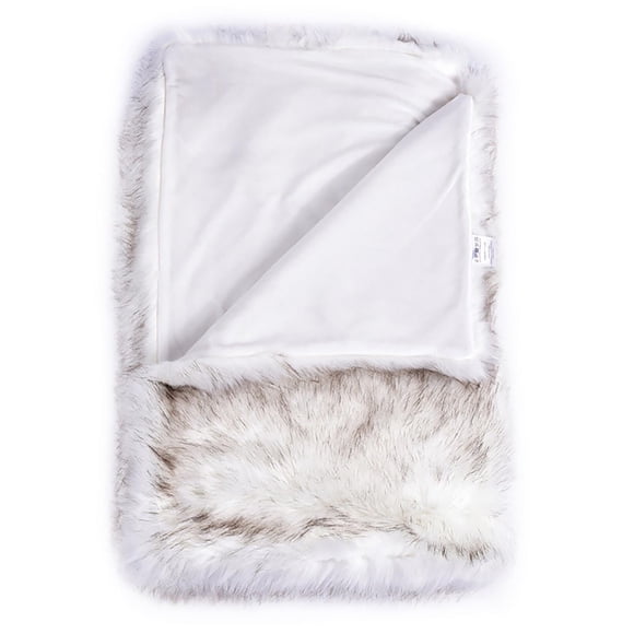 White Luxury Fox Faux Fur Throw Blanket