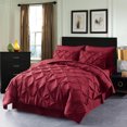 thumbnail image 1 of HAOK Ensemble de Couette Plissée Très Grand 8 Pcs, Literie en Microfibre, Bordeaux, 1 of 6