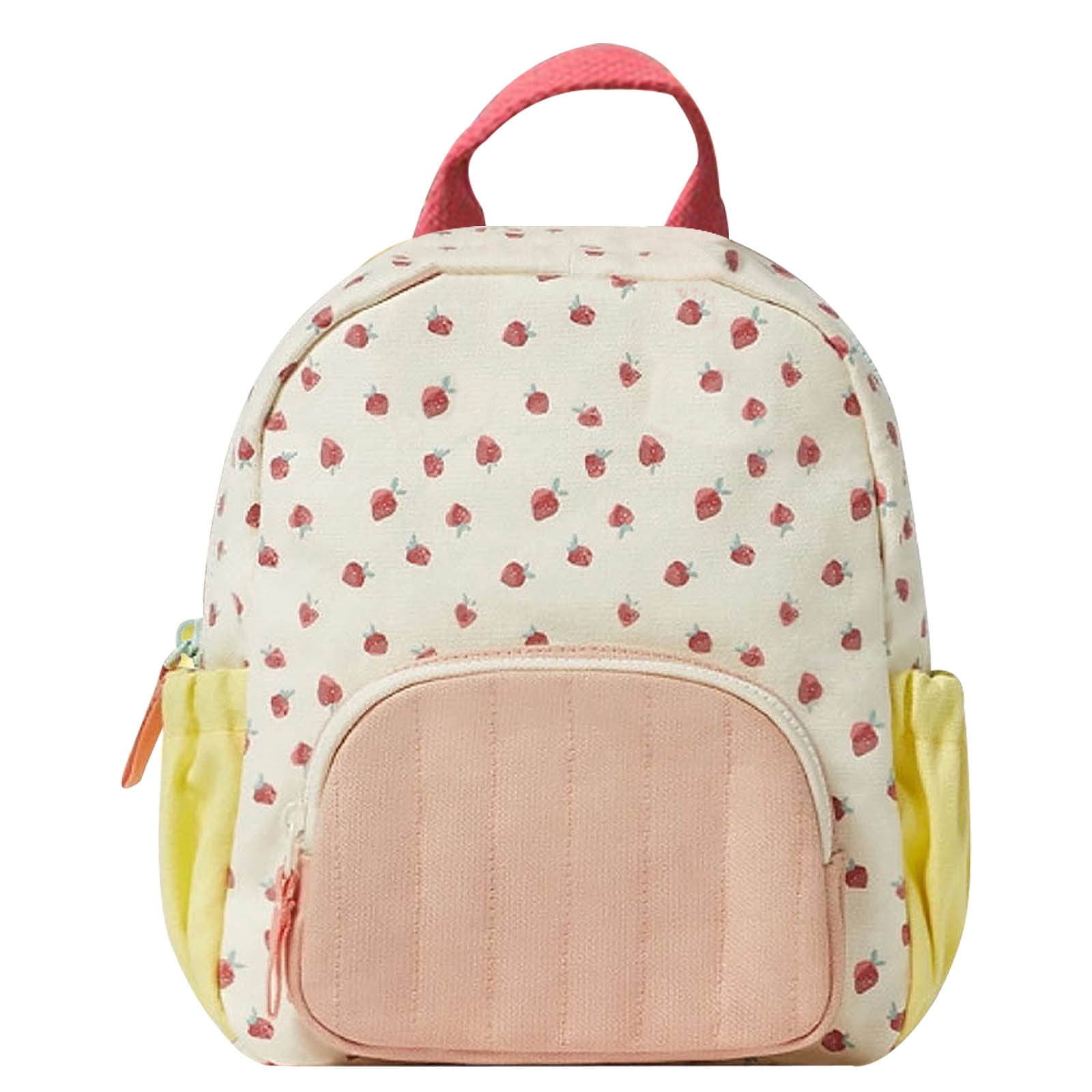 Baby Backpack Diaper Bag Strawberry Print Canvas Childrens Schoolbag For Toddlers Ages 1 To 5 10.62 in x 9.84 in