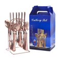 thumbnail image 2 of mmirethe 24x Stainless Steel Tableware Set Gift Idea For Friends And Loved Ones Sturdy And Durable Flatware Rose gold, 2 of 6