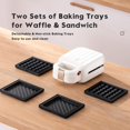 thumbnail image 3 of Hweilai Mini Sandwich Maker, Portable 2 in 1 Waffle Maker Panini Press Grill (Red), 3 of 8