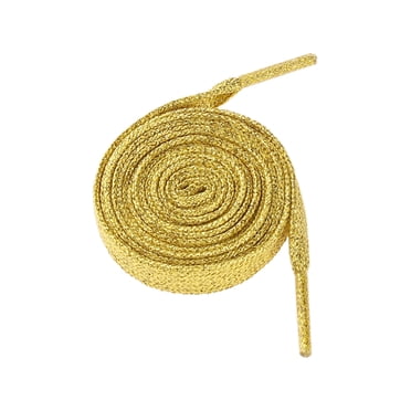 INSPIRE CHIC 1 Paire de Lacets Plats Métalliques Brillants à Paillettes, Cordons de Chaussures Scintillants Colorés pour Espadrilles Or 140cm/55.12 Pieds