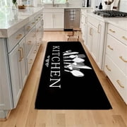 Xinsrenus Embossed Bathroom Rugs Mat, Super Absorbent Non-Slip Microfiber Bath Mats, Quick Dry Machine Washable Soft Thick Carpet for Bathroom Floor Tub Shower, Black