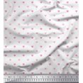 thumbnail image 1 of Soimoi White Rayon Fabric Pink Heart Print Sewing Fabric Yard 56 Inch Wide, 1 of 5
