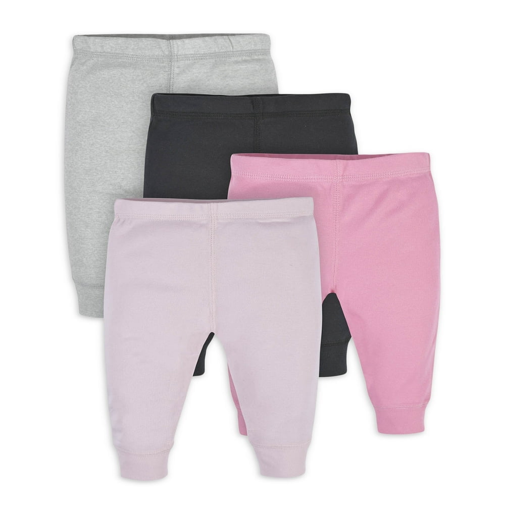 CHOK Baby Girls Essential Pants  4-Pack  (Newborn - 24 Months)