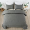 thumbnail image 2 of JML 3 Pieces Dark Gray Queen Comforter Set, Soft Microfiber Bedding Set With 1 Comforter and 2 Pillow Cases Suit for All Seasons, 2 of 8
