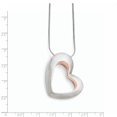 thumbnail image 3 of Collier Cœur en Acier Inoxydable Brossé & Rose Plaqué IP 17.5 Pouces, 3 of 3