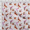 thumbnail image 4 of oneOone Polyester Spandex Orange Fabric Asian Japanese Bird Fabric For Sewing Printed Craft Fabric By The Yard 56 Inch Wide, 4 of 4