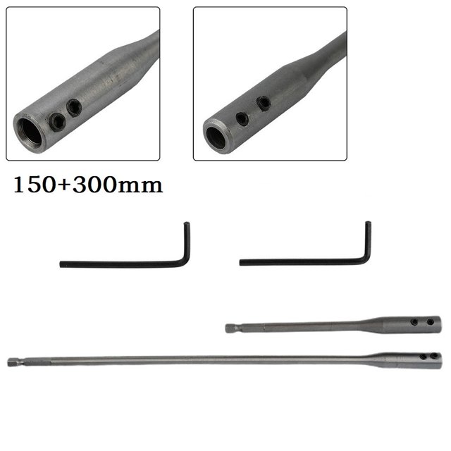 MYG 2pcs/set Drill Bit Extension Bar 150mm 300mm Hex Shank Extender Wrench Kit Tool