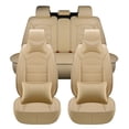 thumbnail image 3 of Maidao Car Seat Covers Leather Full Set for BMW for X1 2017-Present 5 Seats Compatible Airbag Leather Waterproof Front Rear Cushion Protector Full Set with Pillow Beige, 3 of 9