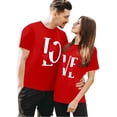 thumbnail image 4 of Chandails à Col Rond pour Couples Assortis, Imprimé de Lettres de la Saint-Valentin, Mode, Confortable, Coupe Ample, T-Shirt Décontracté Léger, Tunique, Haut Confortable et Doux, Chemisiers pour Lui et Elle, Vêtements de Vacances, Rouge, TTG, 4 of 6