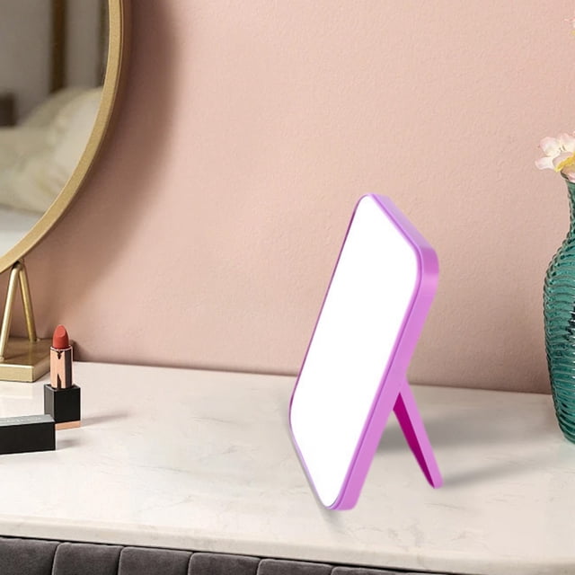 Meitianfacai Makeup Mirror Desk Mirror, Desktop Makeup Mirror Portable Small Mirror Female Dressing Table Desktop Princess Mirror Bedroom Student Dormitory Desktop Makeup Mirror,Purple