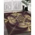 thumbnail image 3 of Ahgly Company Tapis d'Intérieur Ronds Transitionnels Lavables à la Machine, Bourgogne Brun, 5 Pieds Rond, 3 of 7