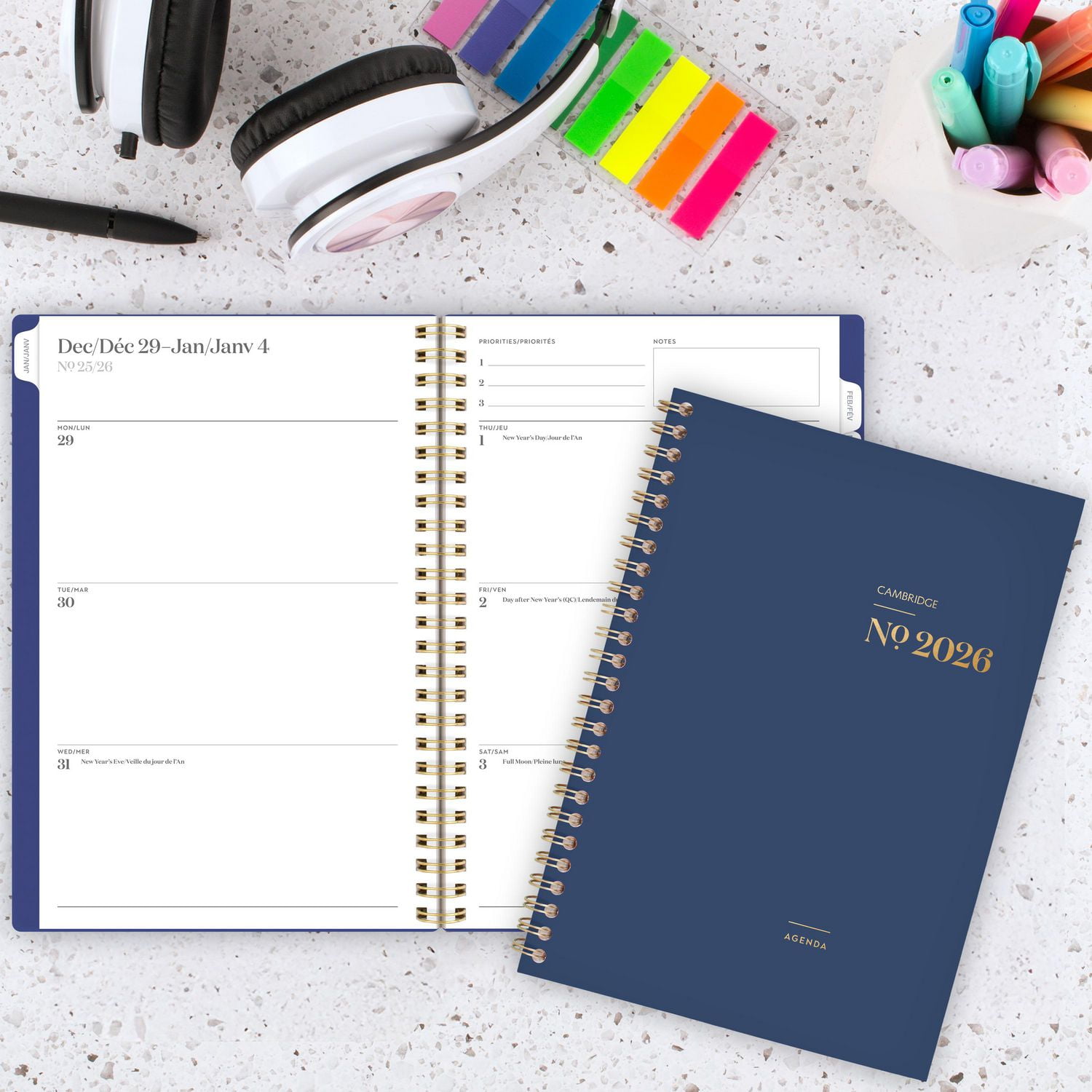 Agenda hebdomadaire Cambridge Workstyle Classic Navy 2026